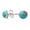 Mint Green, variant on Retro Turquoise Stone Stud Earrings for Women Trendy 8mm Round Gemstone Silver Ear Studs Earrings Jewelry Birthday Gift