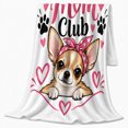 thumbnail image 2 of Chihuahua person Club Illustration, Playful Pet Portrait Pattern, Warm Flannel Blanket for Living Room and Bedroom with Detailed Artwork, Dog Moms Christmas Gift, Pet Lover Home Decor, 2 of 9