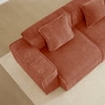 thumbnail image 4 of Streamlined Design Modular 2 Seat L Shape Sectional Boneless Sofa with French Edge Piping, No Assembly Required, 2-Seat Sofa Couch with Throw Pillows and 1 Movable Ottoman, Velvet Fabric Red, 4 of 9
