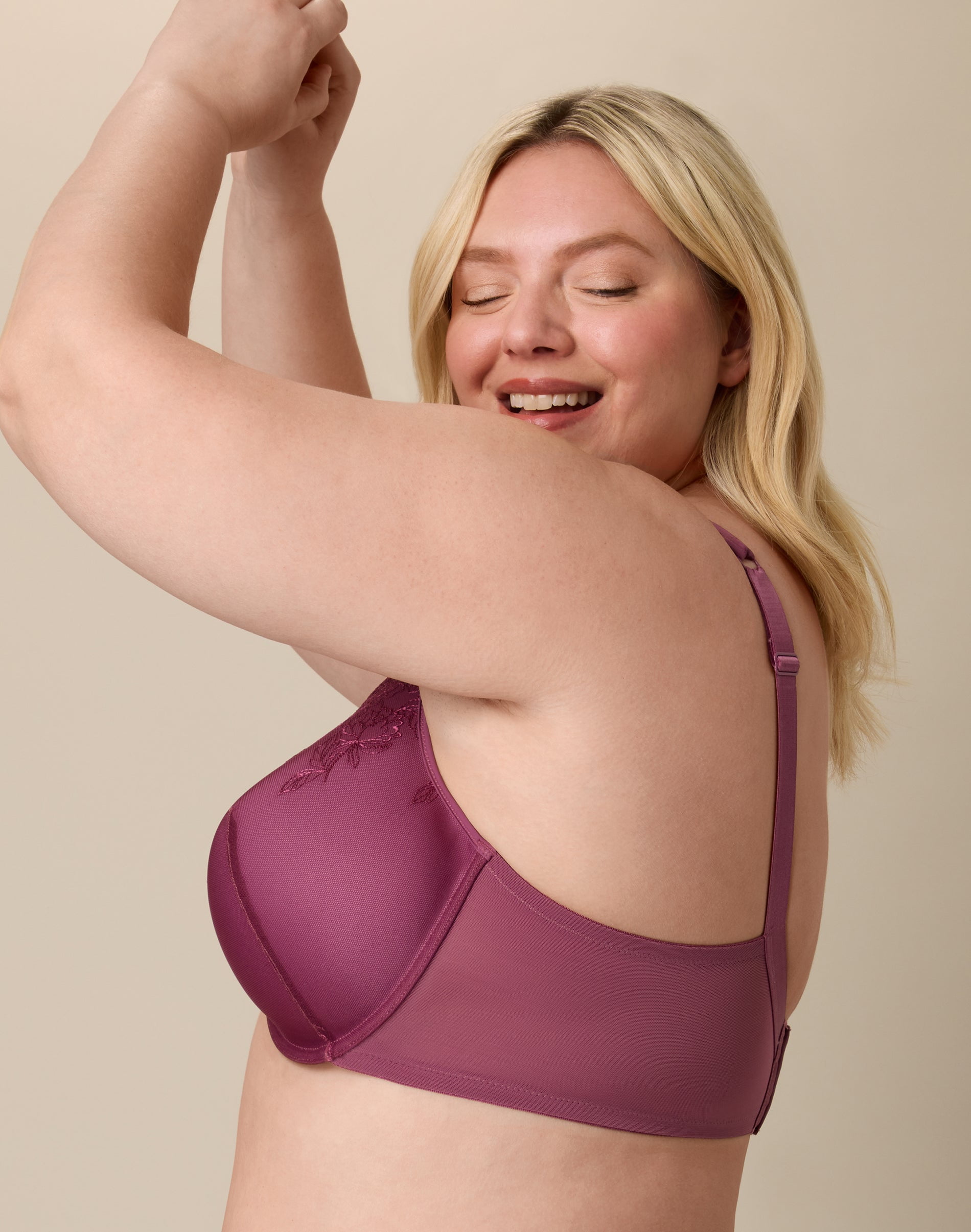 Playtex Convertible Lace Underwire Bra, Full Coverage  Plum Dandy 46C Women's