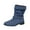 Blue, variant on Blue Women Denim Buckle Strap Chunky Heel Round Toe Ankle Boots Fashion Casual Fall Winter Western Style Booties