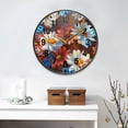 thumbnail image 2 of Yayeee Wall Clock Battery Operated 9.5" Silent Quartz Non-Ticking for Living Room Decor, Vibrant Floral, 2 of 8