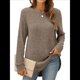 thumbnail image 1 of Suéteres de Moda para Mujer, Tops de Larga, Ropa de Otoño, Camisetas y Blusas de Moda. Color Café XL, 1 of 6