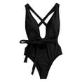 thumbnail image 5 of LUOGENLI 1-Piece Swimsuit Women Plus Size with Cover Up Women One Shoulder Swimsuit Bikini Swimsuit Irregular Solid Color Monokinis Swimsuit Black Size M, 5 of 5