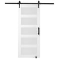thumbnail image 7 of HCY Barn Door and Hardware Kit, 30" x 84" Wood and Glass Sliding Barn Door, Smoothly and Quietly, Barn Door Kit with 8-in-1 Floor Guide and Door Handle, Spruce Wood Slab and Frosted Glass, 7 of 7
