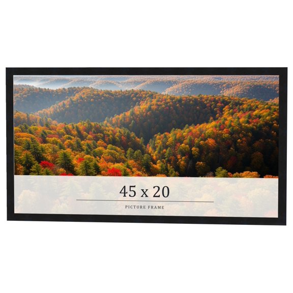 45x20 Frame Black Real Wood Picture Frame Width 0.75 inches | Interior Frame Depth 0.5 inches |