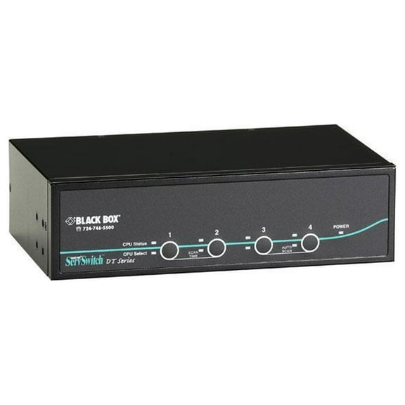 Black Box Servswitch Dt Dual-head Dvi Kvm Switch - 4 X 1 - 8 X Dvi-i Video, 4 X Type B Keyboard/mouse - Desktop (kv9624a)