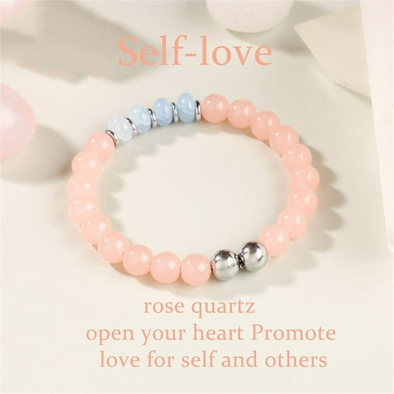 Natural Beaded Bracelet for Men Women, Stretch Elastic String Adjustable Bracelet, Handmade Unisex Boho Jewelry with Energy Stones for Everyday Fashion