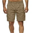 thumbnail image 1 of Men's Athletic Shorts, Workout Gym Shorts with Elastic Drawstring Waist, Stretch Casual Shorts for Running and Lounge, Solid Color Men's Shorts with Pockets, 1 of 7