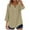 Khaki, variant on Women's Trendy Fashion Button-Front Loose Comfy Blouse Top Women's V-neck Button-up Blouse With Three-quarter Sleeves Solid Color Cardigan Top For Women