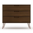 thumbnail image 4 of Manhattan Comfort 103GMC5 Rockefeller Commode Mi-Siècle Moderne avec 3 Tiroirs en Brun, 28.86 x 35.24 x 17.52 Po, 4 of 9