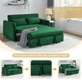 thumbnail image 5 of Lunale Convertible Loveseat Sleeper for Living Room, Modern Upholstered Futon Sofa Bed in Green, 5 of 9