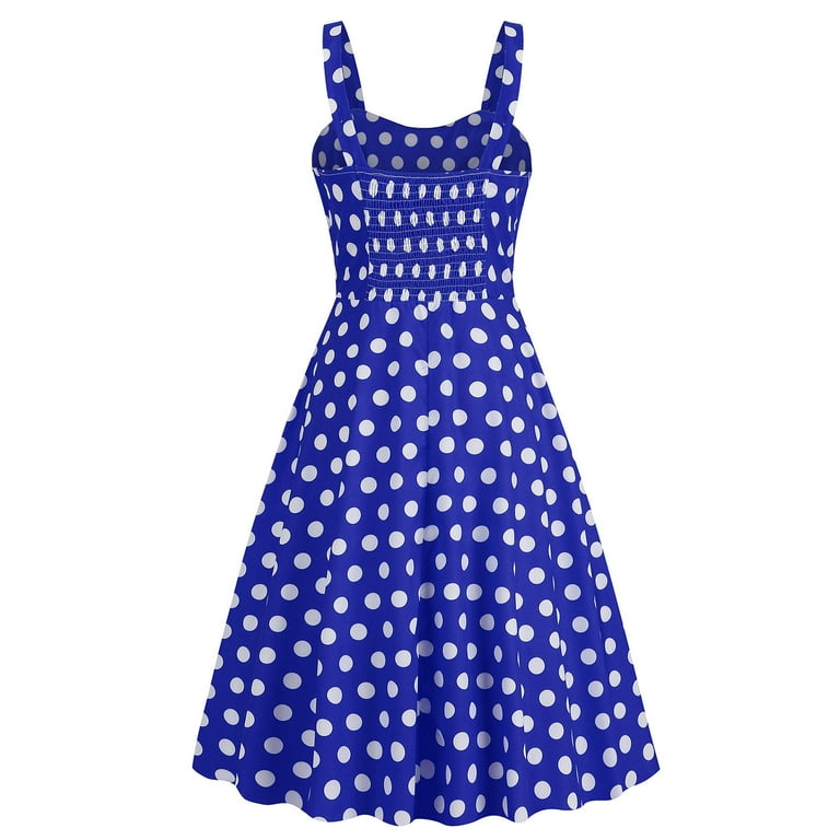 Polka Dot Rockabilly Dress Women's Vintage 50s 60s Fashion Audrey Dresses  Casual Daily Sundress Tea Party Cocktail Dresses - Walmart.com