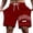 Red, variant on Men's Street Style Letter Print Casual Shorts Slight Stretch Polyester