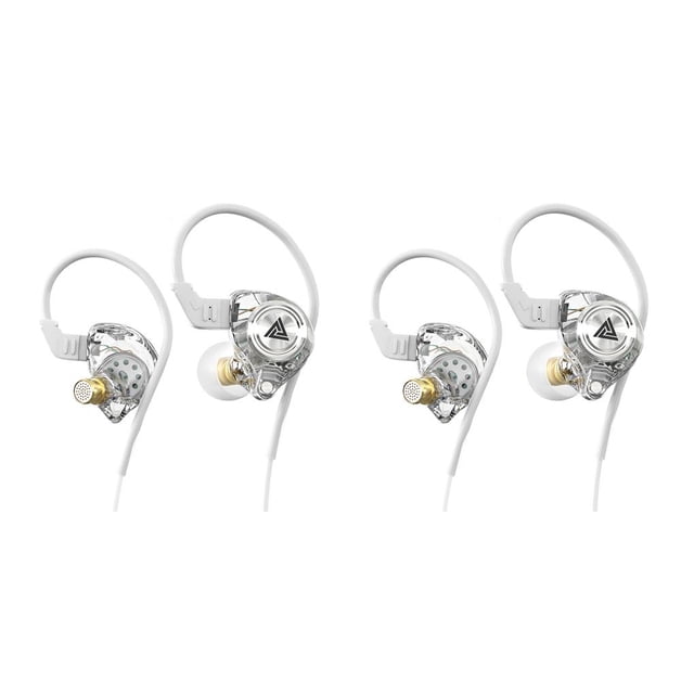 QualitChoice AK3 FiLe Wired Earbuds In-ear 3.5mm Earphone Portable Dynamic Hands-free Calling Running Headset with Eaps White 2Set