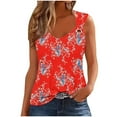 thumbnail image 2 of ALLLIST Red Womens Tops Graphic Sleeveless V-Neck Tank Tops Women Tank Tops XL, 2 of 4