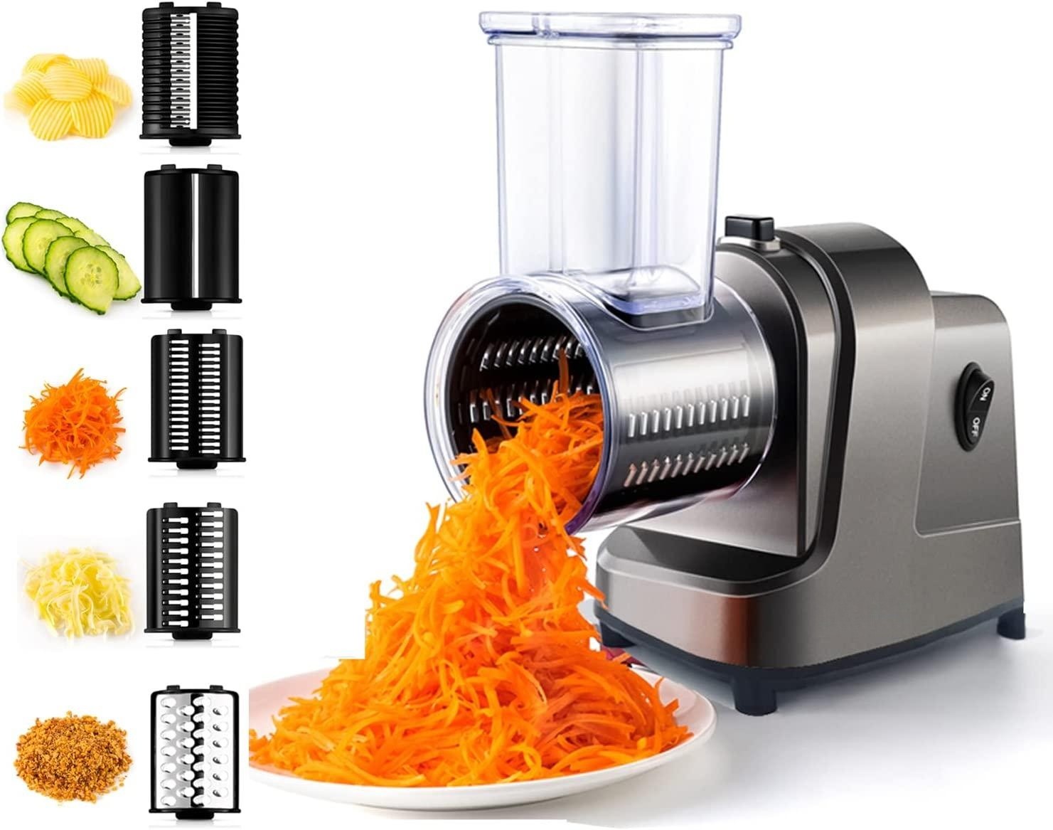 Electric Cheese Grater, 250W Electric Slicer Shredder Electric Salad