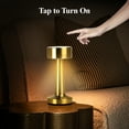 thumbnail image 3 of Bell + Howell 2 Pack Chelsea Small Table Lamp, Touch Lamps for Bedroom, LED Rechargeable Lamp, Cordless Lamp Great for Gifting, Small Lamps for Bedroom, Lamps for Living Room, Home Décor, Gold, 3 of 8