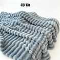 thumbnail image 3 of Throw Blanket Ribbed Striped Plush 47x83 Inches Washable for Couch Sofa Bed, 3 of 7