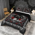 thumbnail image 2 of Erosebridal Wild Bear Queen Comforter Set, Bohemian Aztec Mandala Bedding Comforter Set, Black Gray Red, Black Reversible 3pcs, 1 Comforter and 2 Pillowcases, 2 of 6