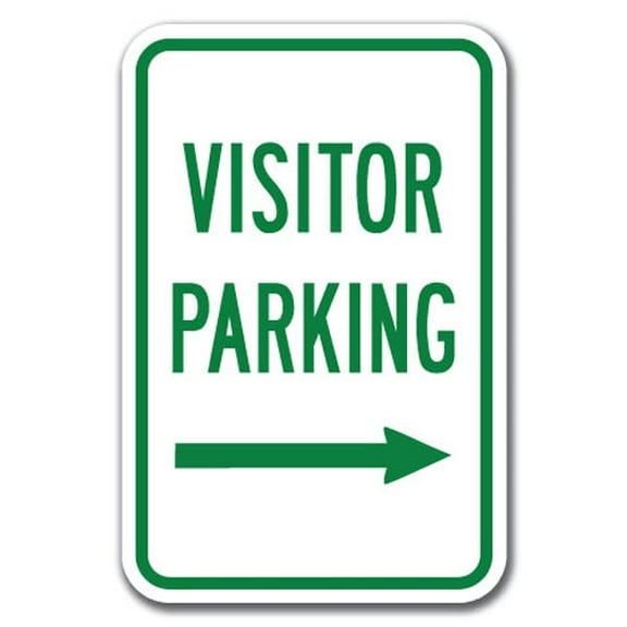 Visitor Parking with right arrow  Sign 12" x 18" Heavy Gauge Aluminum Signs