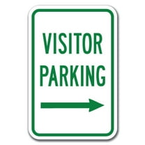 Visitor Parking with right arrow Sign 12" x 18" Heavy Gauge Aluminum Signs