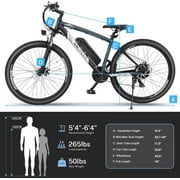 ANCHEER 500W Electric Bike for Adults 27.5 Electric Mountain Bike 3 Hours Fast Charge, Ebike for Adults with 48V 10.4Ah Removable Battery, Electric Bicycles LCD Display UL2849