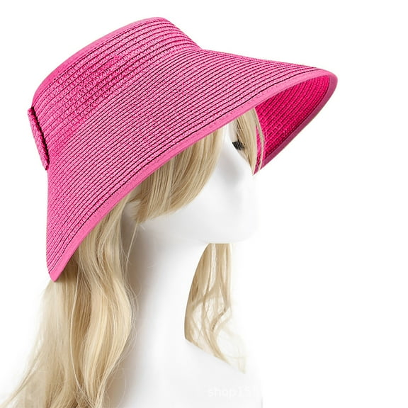 Xixinqiwan Cloth Covered Slip-On Visor for Women, Wide Brim Beach Sunhat Adjustable Cap Sports Sun Visors