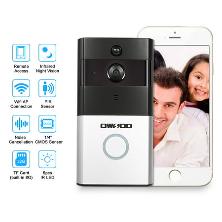 OWSOO 720P WiFi Visual Intercom Door Phone Support Infrared Night View PIR Android IOS APP Remote Control for Door Entry Access (Best Remote Access App For Android)
