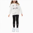 thumbnail image 4 of NOLDARES Infant Baby Girl 2pcs Winter Clothing Set Long Sleeve Crewneck Top and Pants Cute Outfits Clothes(White,5-6 Y), 4 of 4