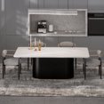 thumbnail image 6 of Morden Fort Modern Dining Table Set for 4, White Faux Marble Top Dining Table with 4 Grey Chairs for Kitchen, Dining Room, Restaurant, Conference Room, 6 of 7