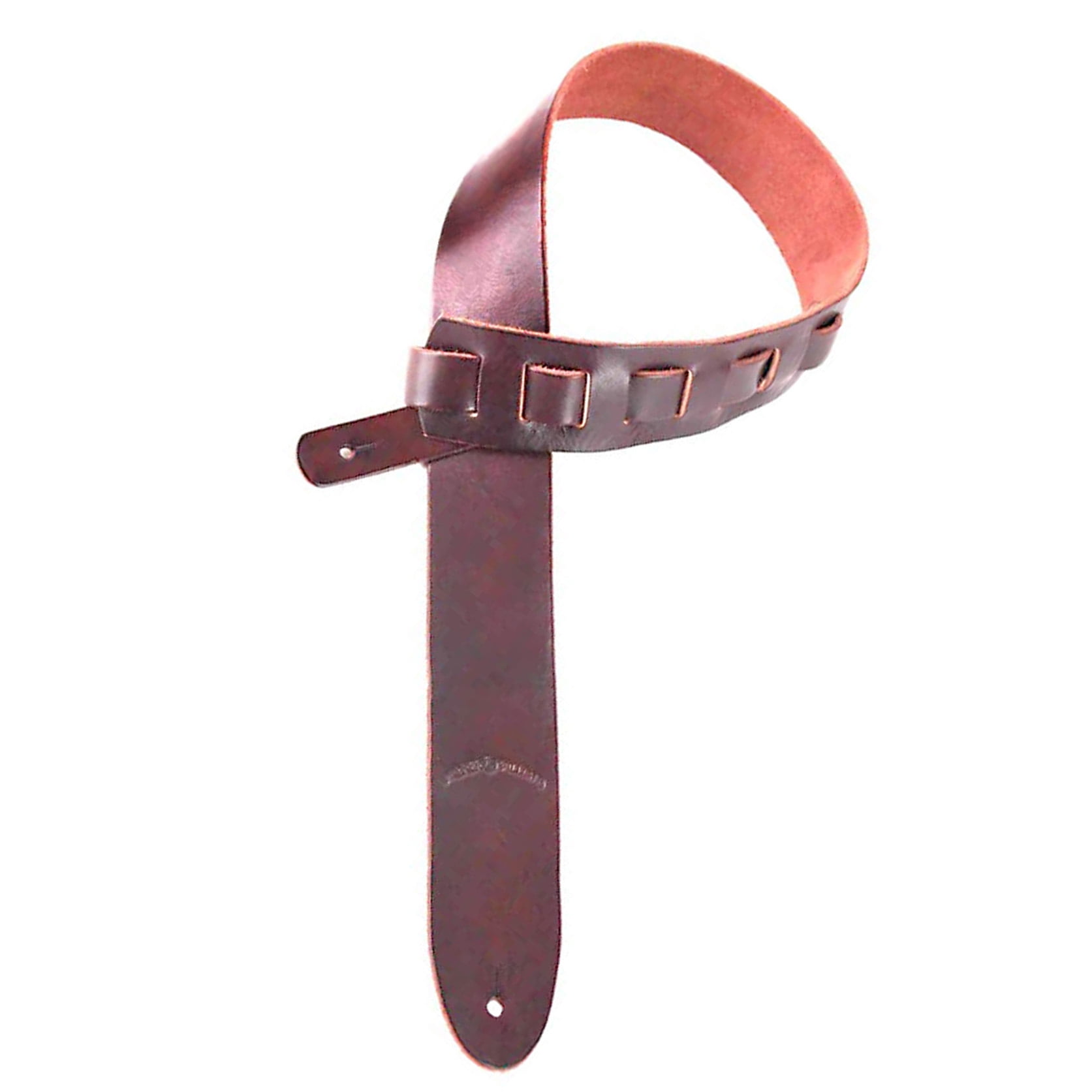 Walker & Williams S-01 Oxblood Brown Full Grain Extra Thick Soft Italian Leather Rugged Finish Guitar Strap