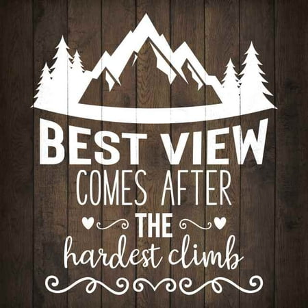 Best View Hiking Inpiration Camping Rustic Looking Wood Sign Wall Décor Gift 8 x 8 Wood Sign