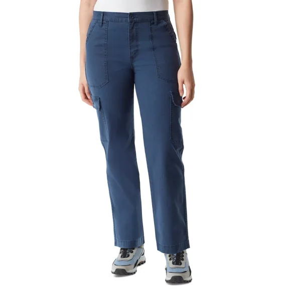 Bass Outdoor Women's High-Rise Canvas Cargo Pants, NAVY BLAZER, 10