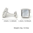 thumbnail image 3 of Gemelos elegantes con forma de concha cuadrada chapada en oro para hombre, 3 of 3