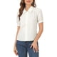 thumbnail image 5 of CAMISA DE ALGODÓN ELEGANTE DE MANGA CORTA CON PUFF Y BOTONES PARA MUJERES INSPIRADAS CHIC BLANCA M, 5 of 7
