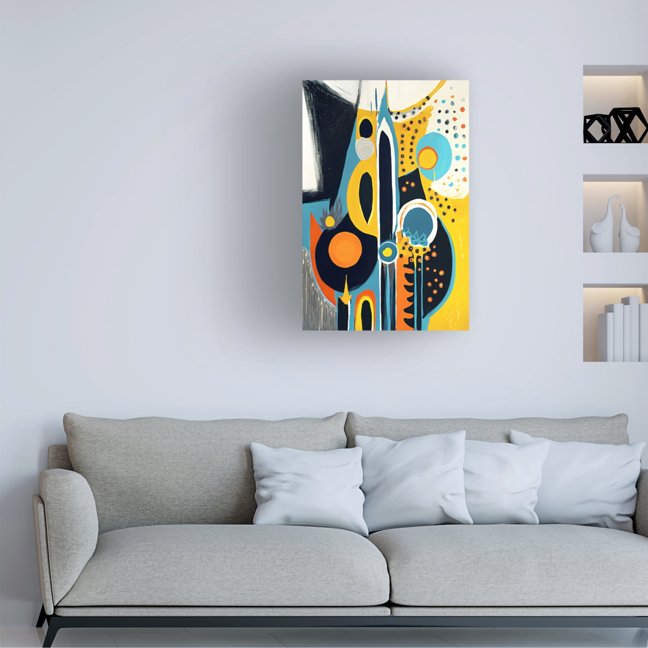 Canvas Wall Art - Ray Heere 'Mid Century Celebration Of All Cultures 26' Wall Art for Living Room, Bedroom, or Office Décor by Trademark Fine Art - 16 x 24 Inches