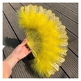 thumbnail image 6 of Velvet Feather Fan Dance Performance Prop Folding Hand Held Fans Paste Feathers Collocation Ornaments, 6 of 7