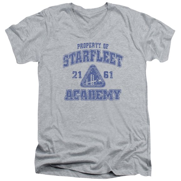 Star Trek Old School Adult V-Neck T-Shirt Athletic Heather