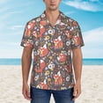 thumbnail image 2 of Honeii Foxes Print Men’s Hawaiian Shirt,Classic Button-Down Short Sleeve Shirt, for Beach, Vacation, and Outdoor Activities,X-Large, 2 of 7