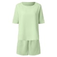 thumbnail image 4 of MAIHAN Women Shorts Sets Outfits Summer Outfits for Women Short Sleeve Tops Shorts Pant Sets Women 2 Piece Outfits Cotton Outfits Sets, 4 of 4