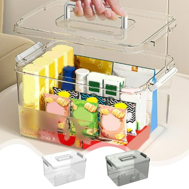 Fiudx Caja de Almacenamiento Plegable de Plástico Transparente y Verde, Organizador Multiusos Duradero, Apilable y Plegable, Ideal para Oficina, Dormitorio, Cocina, Fácil de Montar, 26 X 17,5 X 14,5