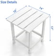 thumbnail image 5 of Skandiquip 17" Square Adirondack Outdoor Side Table, All Weather Weathered Wood HDPE Patio End Table with Shelf, 180 lbs Weight Capacity, White, 5 of 7