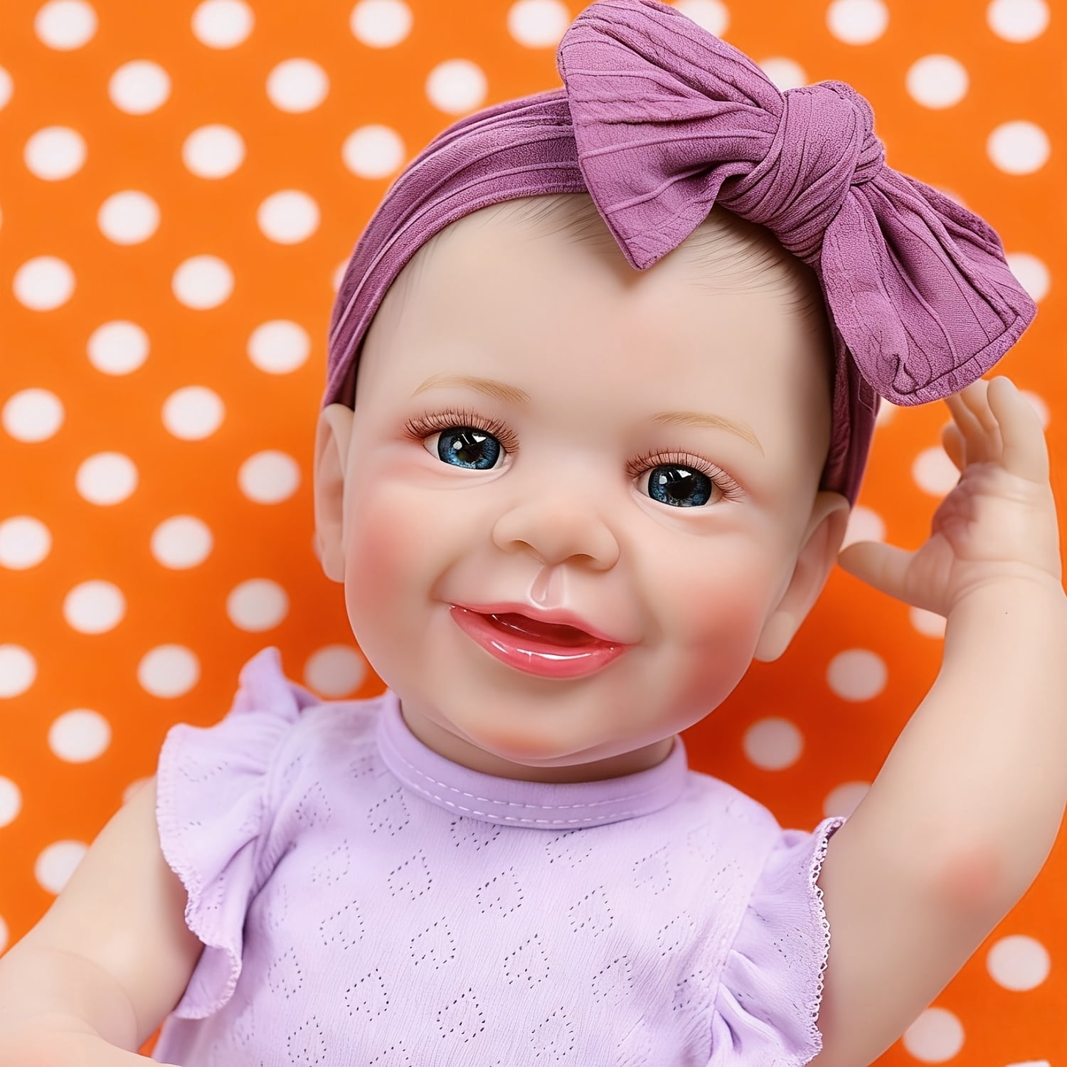 18 Inch Poseable Smiling Reborn Baby Doll Lyssi, Realistic Soft Vinyl Newborn Doll With Full Accessories, Lifelike Baby Doll Toy Gift For Kids Age 3+