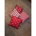 thumbnail image 2 of Accent Home Printed Cushion Covers Set of 4 - Decorative Square Throw Pillow Cover , Indoor & Outdoor Cotton Cushion Cases , Geometric Design Red Pillowcases for Home Sofa - Bed - Couch 18 x 18 Inch, 2 of 8