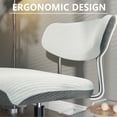 thumbnail image 6 of VANACC Swivel Armless Chair with Ottoman Set, Corduroy Contrast Color Upholstered Seat, Modern Armless Cross Legged Office Chair, White&Grey, 6 of 9