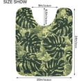 thumbnail image 4 of Dreamtimes Bath Mats Toiletry Mat Tropical Leaf Camo Print, Bath Rug+U-Shaped Toilet Mat, Non-Slip Bath Carpet Bath Mats for Bathroom 17.3"x13.4"+23.6"x15.7", 4 of 5