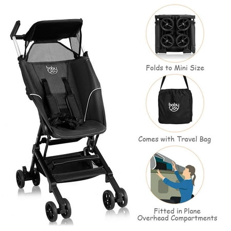 Costway Buggy Portable Pocket Compact Lightweight Stroller Easy Handling Folding (Best Lightweight Travel Stroller 2019)