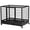 Black, variant on Topcobe 48" Heavy Duty Dog Crate Metal Cage Kennel with Lockable Wheels, Double Door and Removable Tray, Indoor Pet Cage & Furniture, Gray