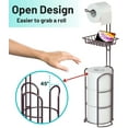 thumbnail image 7 of Toilet Paper Holder Stand with Reserve and Dispenser for 4 Mega Roll, Bathroom Freestanding Toilet Tissue Storage with Shelf for Wipes and Phone, Bronze, 7 of 7